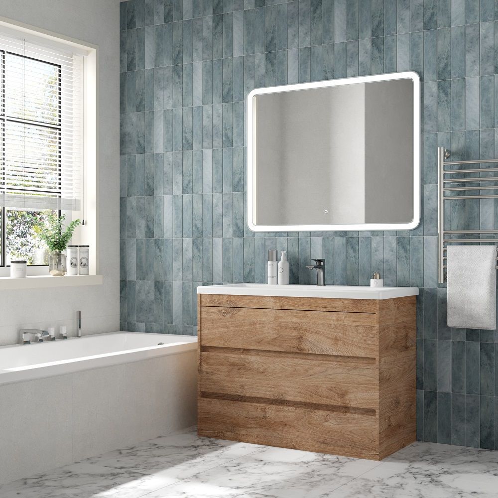 Мебель для ванной комнаты напольная Art&Max FAMILY-M 100 см Дуб Харбор золотой