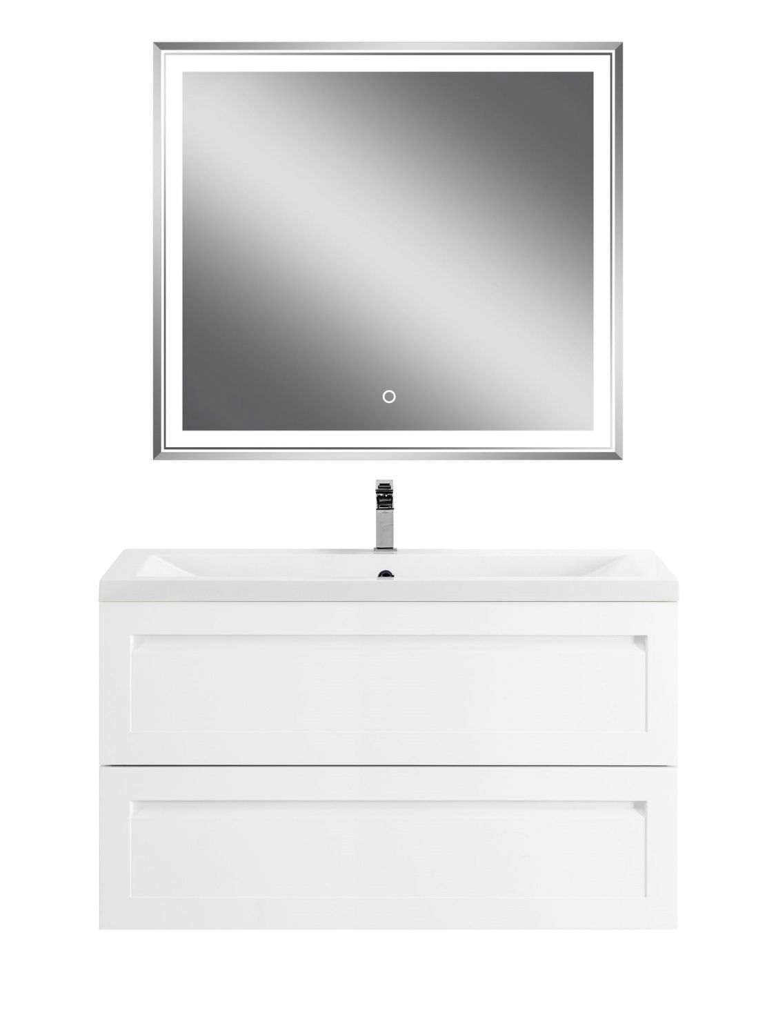 Мебель для ванной комнаты подвесная Art&Max ПЛАТИНО PLATINO 100 см Белый глянцевый