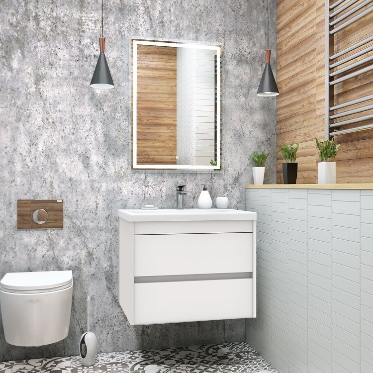 Мебель для ванной комнаты подвесная Art&Max FAMILY 75 см Bianco Lucido