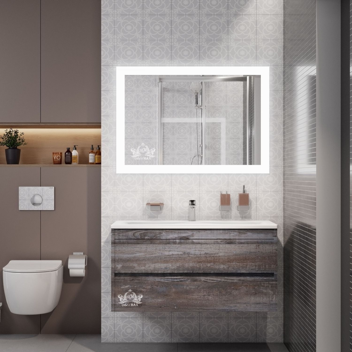 Мебель для ванной комнаты подвесная Art&Max FAMILY 100 см Pino Esotica