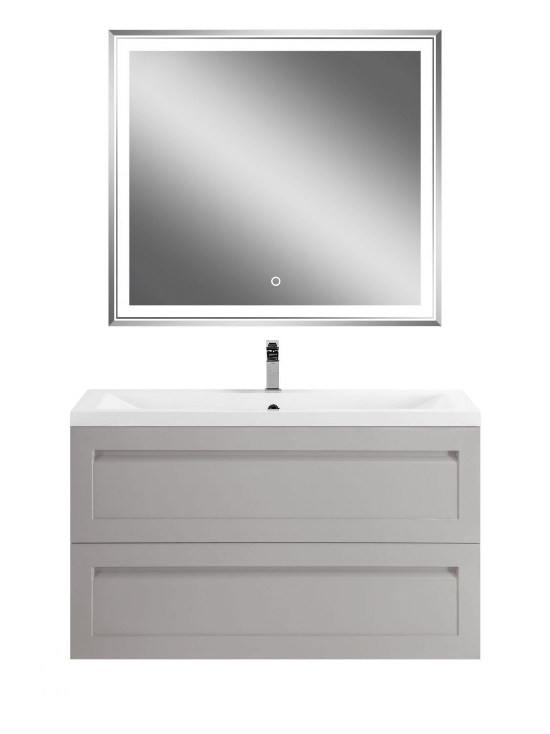 Мебель для ванной комнаты подвесная Art&Max ПЛАТИНО PLATINO 100 см Светло-серый матовый