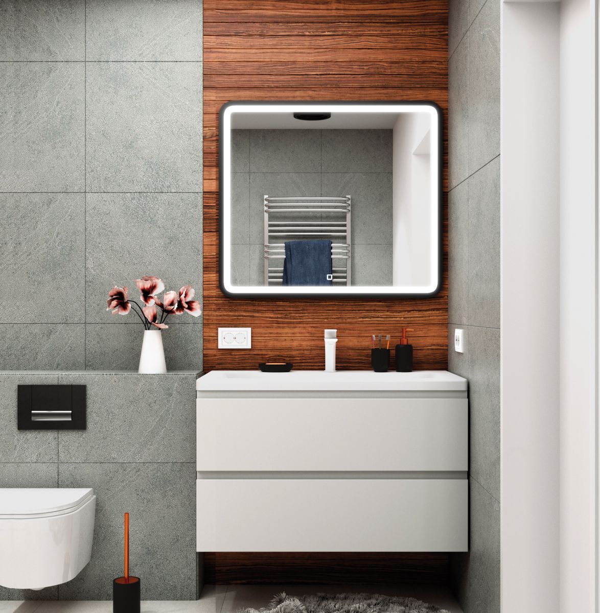 Мебель для ванной комнаты подвесная Art&Max BIANCHI 90 см Белый Матовый