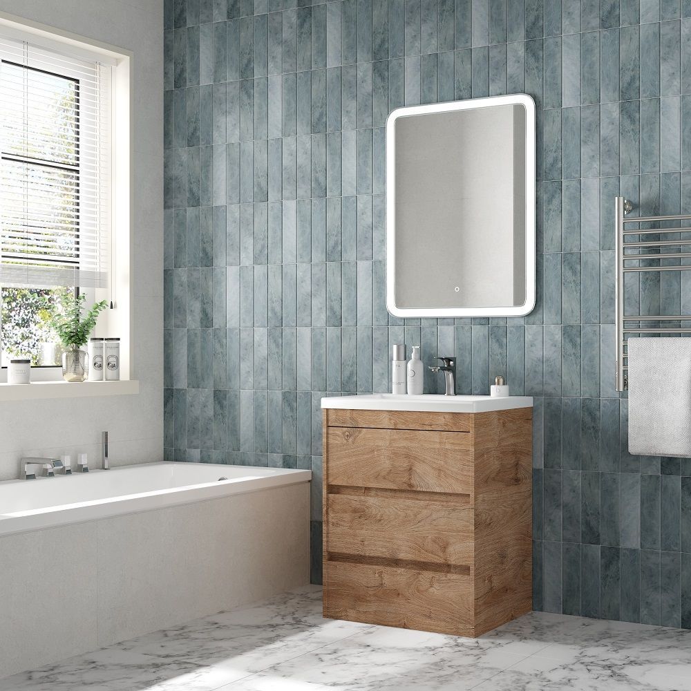 Мебель для ванной комнаты напольная Art&Max ФЕМЕЛИ-М FAMILY-M 58 см Дуб Харбор золотой