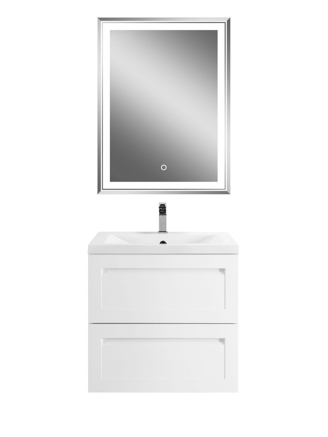 Мебель для ванной комнаты подвесная Art&Max ПЛАТИНО PLATINO 58 см Белый матовый