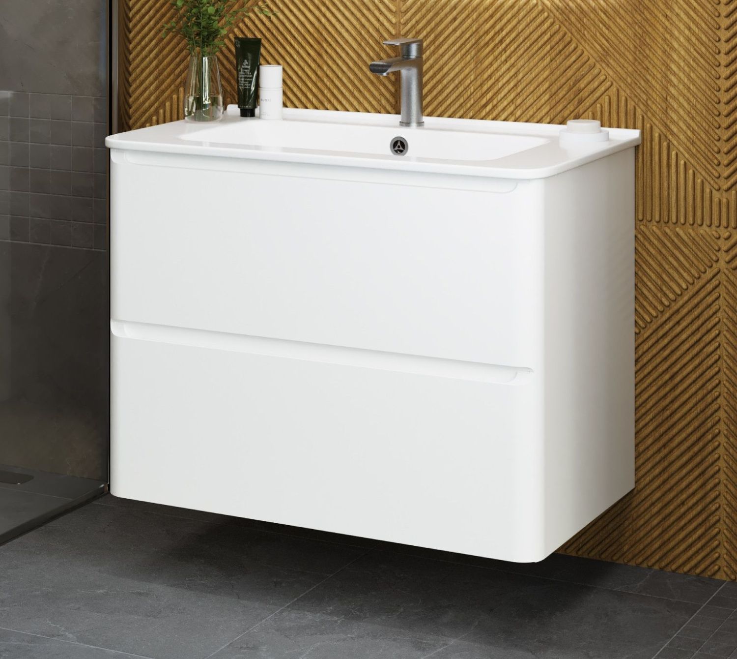 База под раковину подвесная, с двумя ящиками Art&Max AM-Sanremo-800-2C-SO-BL