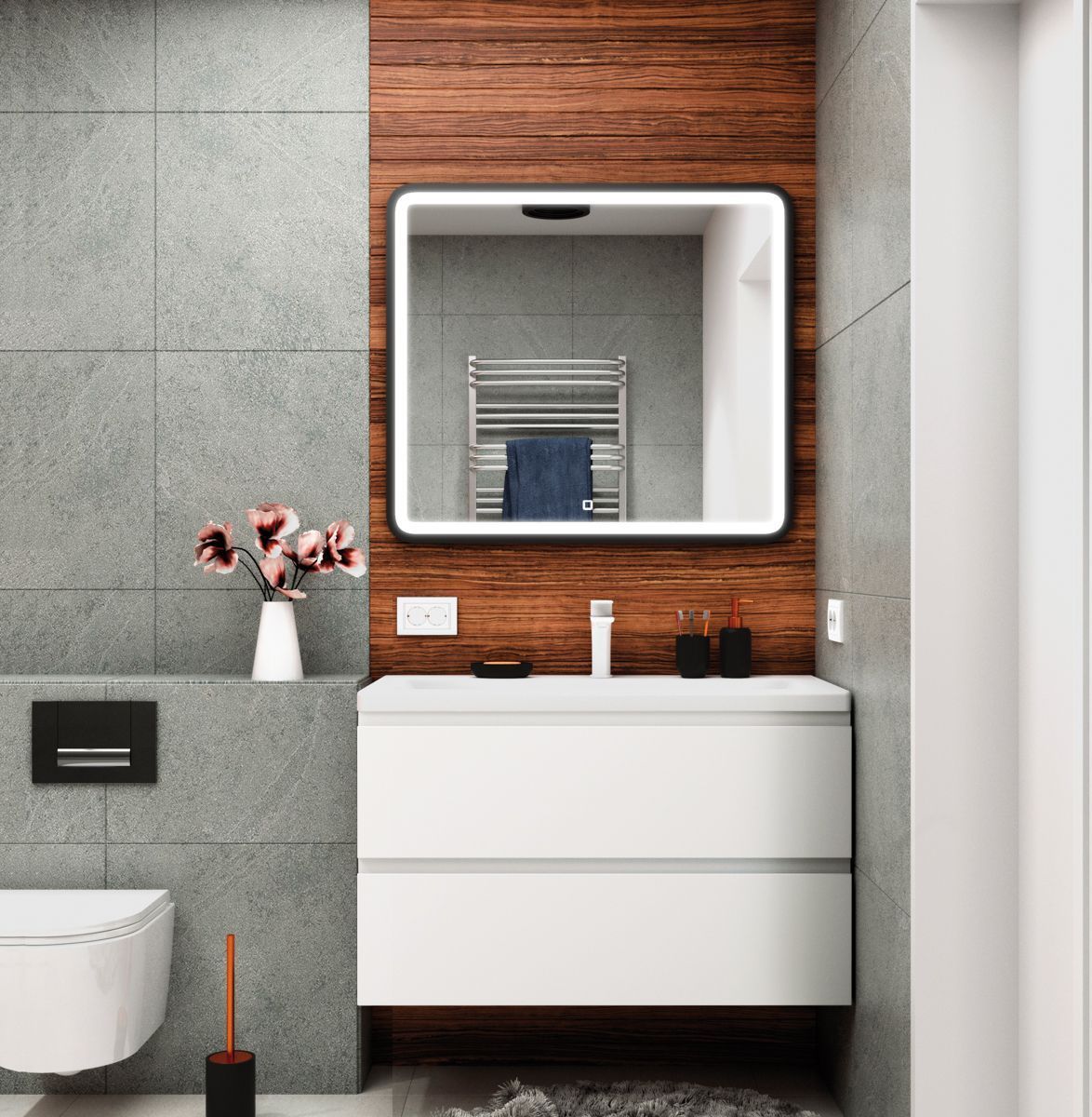 Мебель для ванной комнаты подвесная Art&Max БЬЯНКИ BIANCHI 90 см Белый глянец