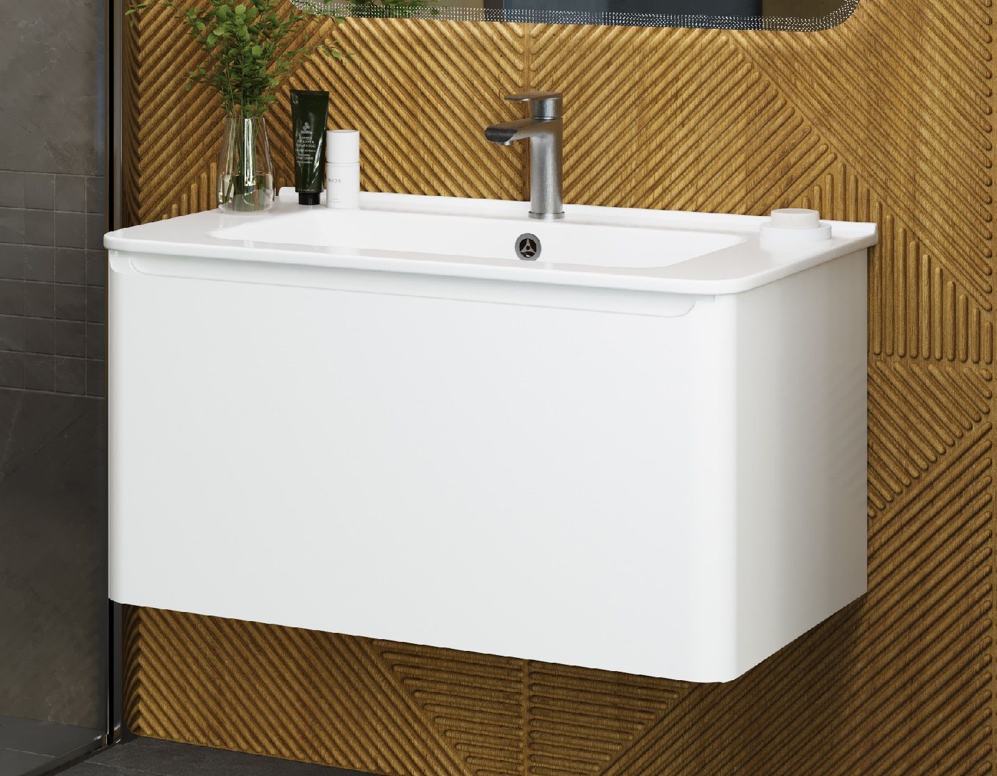 База под раковину подвесная, с одним выкатным ящиком Art&Max AM-Sanremo-800-1C-SO-BL