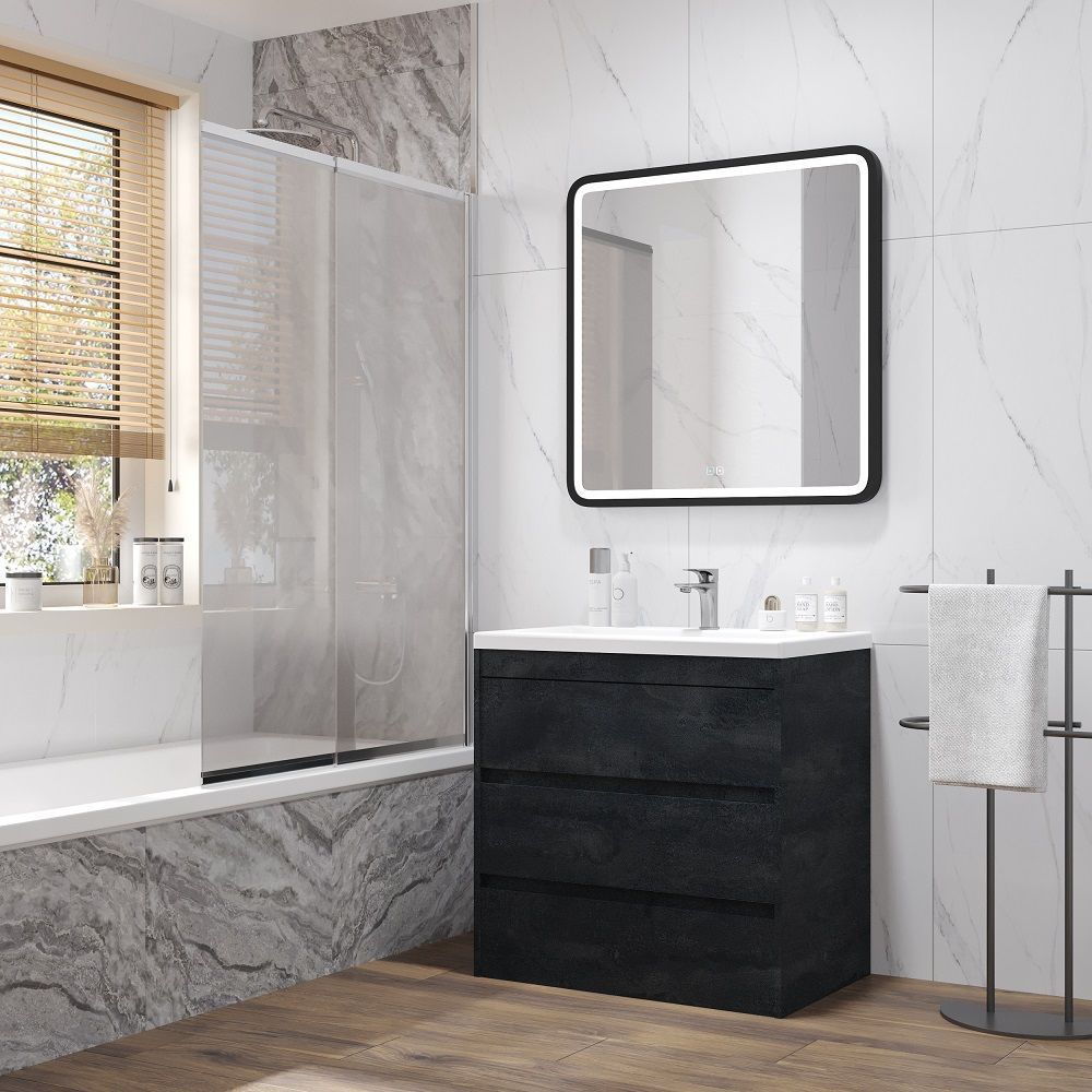 Мебель для ванной комнаты напольная Art&Max FAMILY-М 75 см Угольный камень