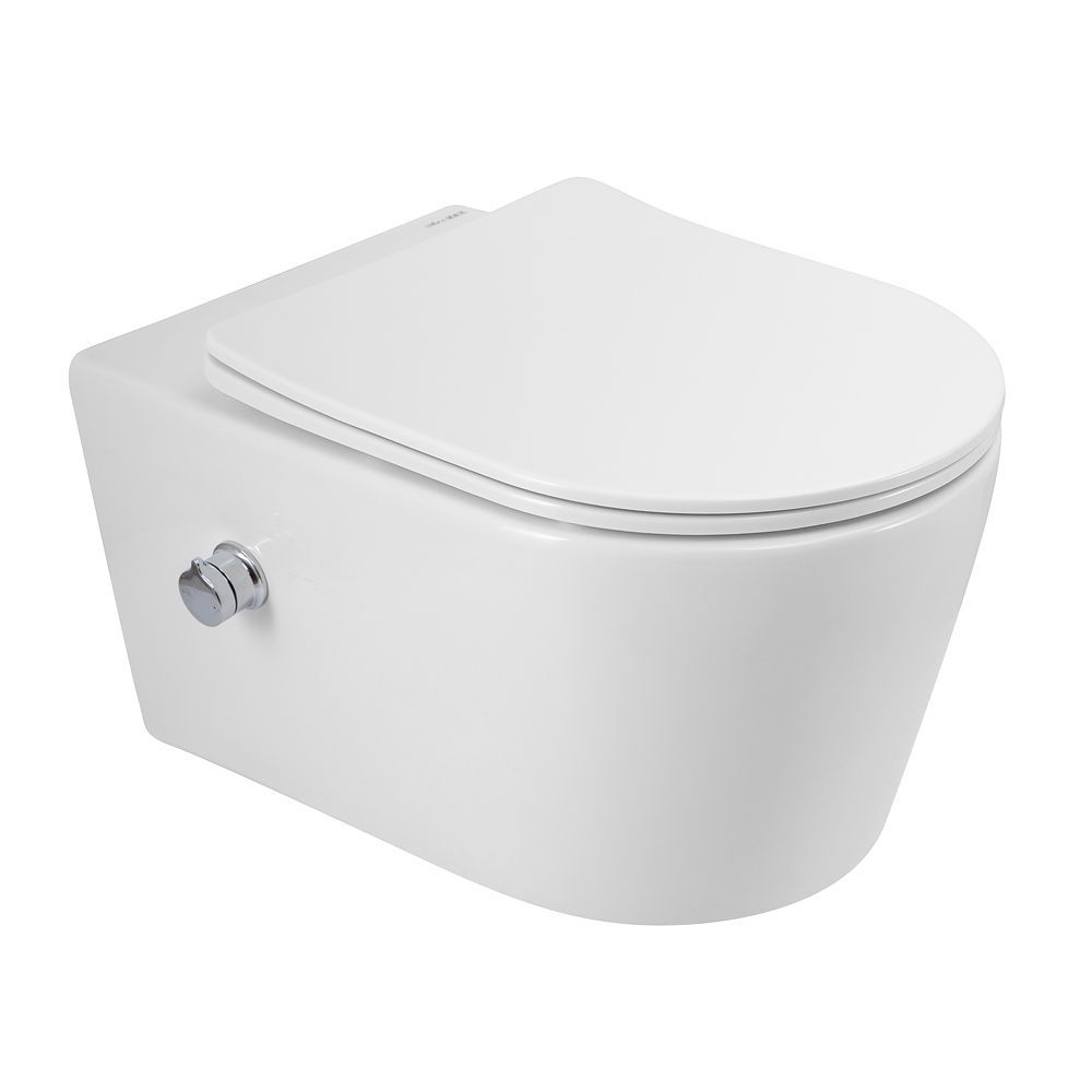 Унитаз подвесной безободковый с функцией биде,в комплекте с сидением Art&Max ЗОЕ ZOE