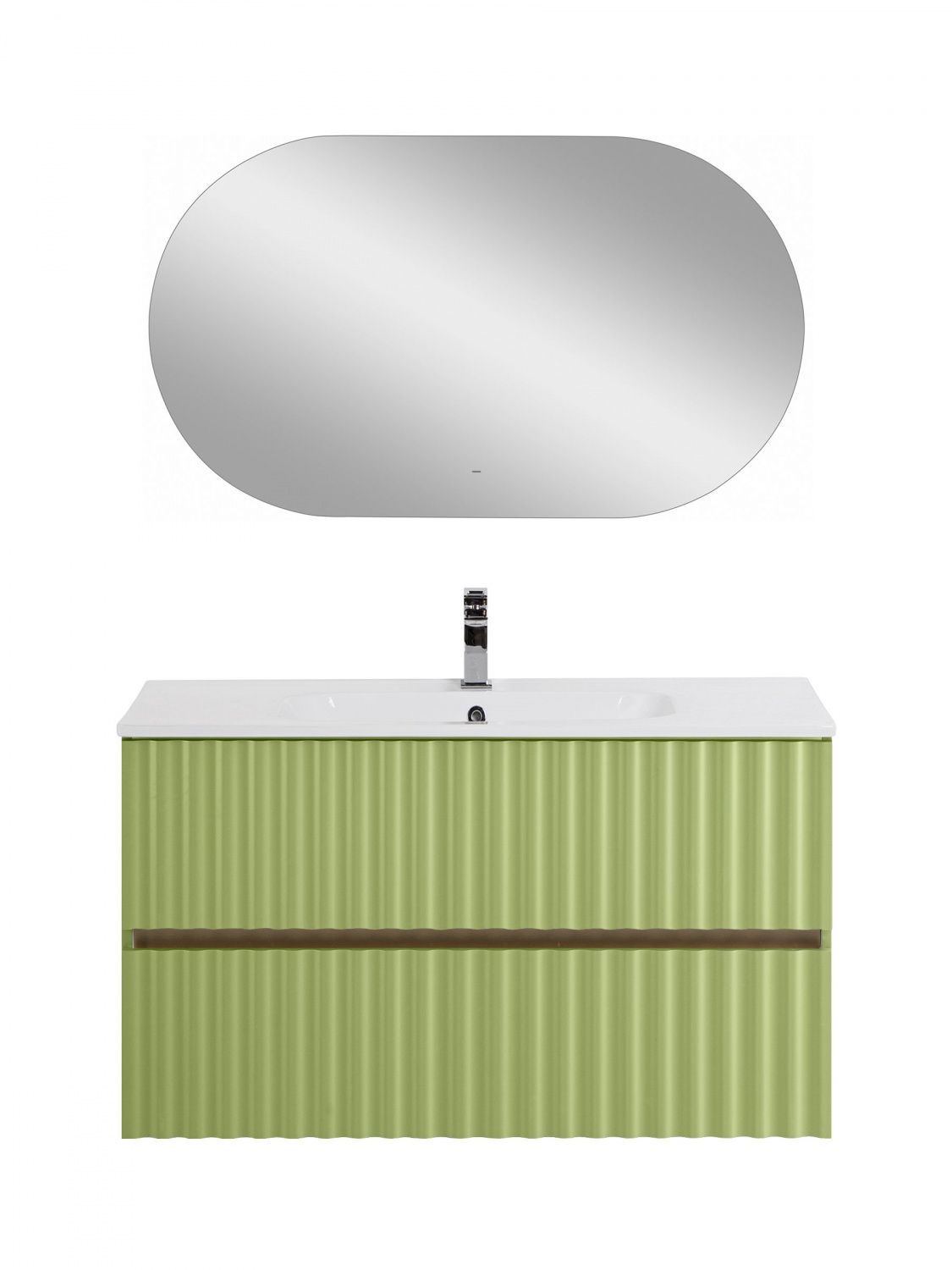 Мебель для ванной комнаты подвесная с LED подсветкой ручек Art&Max ELEGANT 100 см Мята