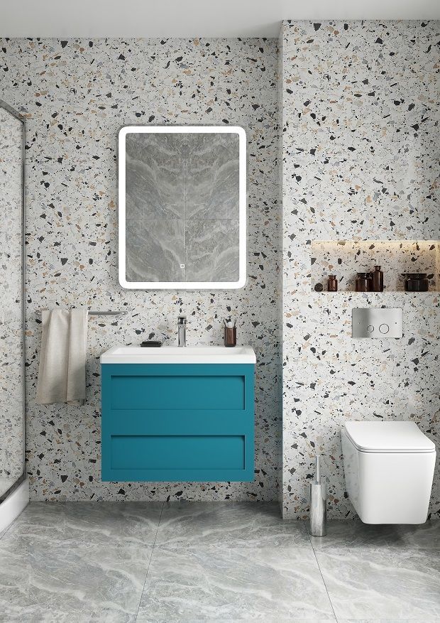 Мебель для ванной комнаты подвесная Art&Max PLATINO 58 см Бирюзовый матовый
