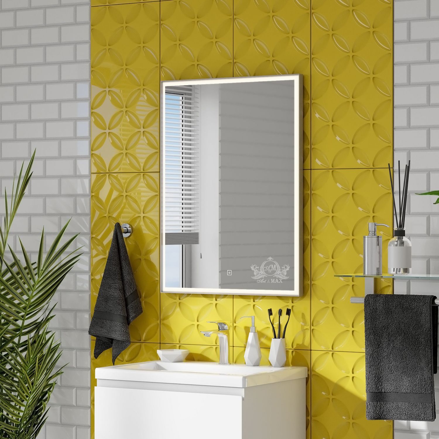 Зеркало с подсветкой ART&MAX Ареццо Arezzo AM-Are-600-800-DS-FC