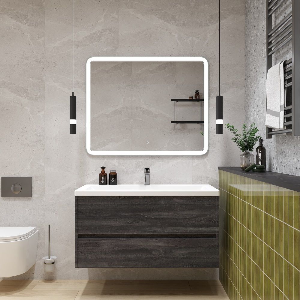 Мебель для ванной комнаты подвесная Art&Max FAMILY-M 100 см Железный камень