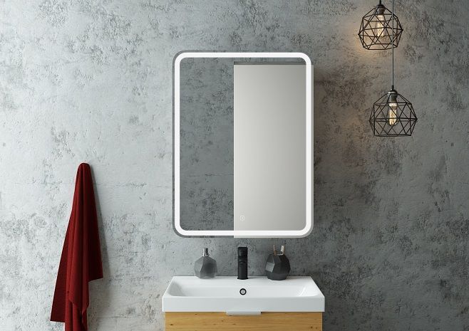 Зеркало-шкаф с подсветкой ART&MAX Платино Platino AM-Pla-550-800-1D-R-DS-F