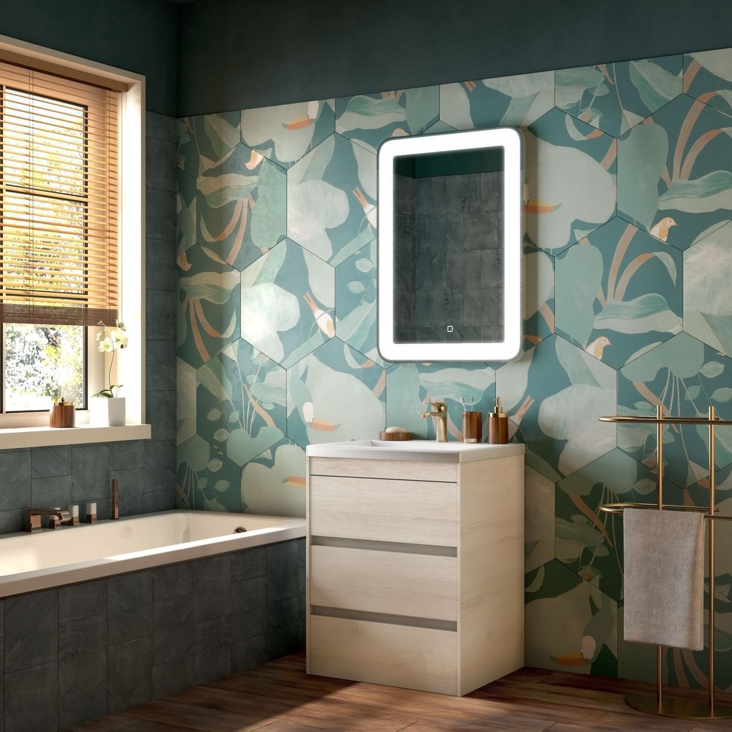 Мебель для ванной комнаты напольная Art&Max FAMILY 58 см Pino Bianco