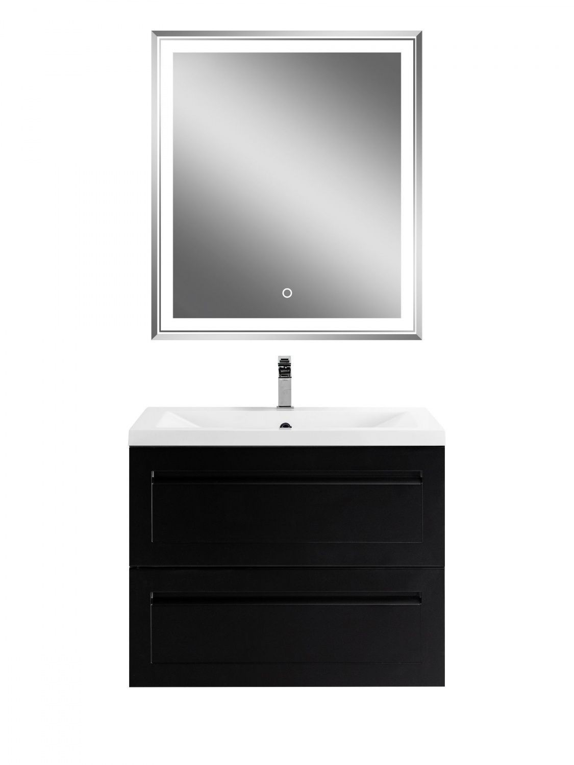 Мебель для ванной комнаты подвесная Art&Max ПЛАТИНО PLATINO 75 см Черный матовый