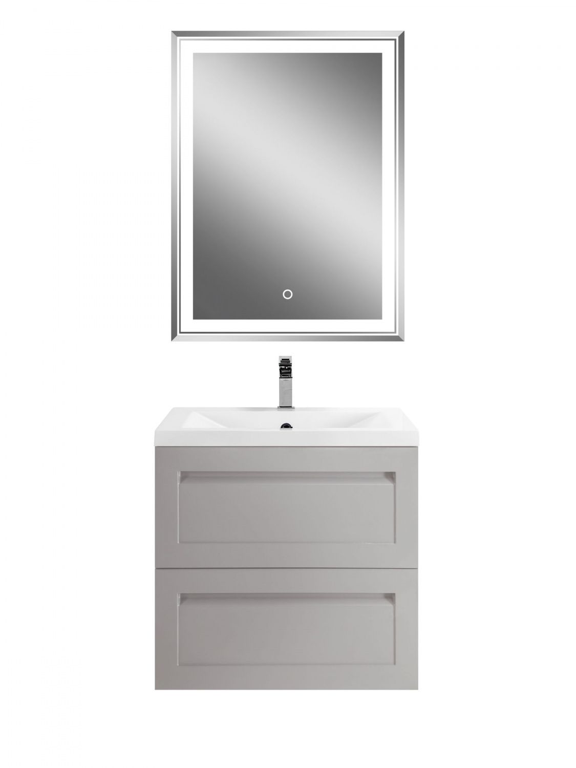 Мебель для ванной комнаты подвесная Art&Max ПЛАТИНО PLATINO 58 см Светло-серый матовый