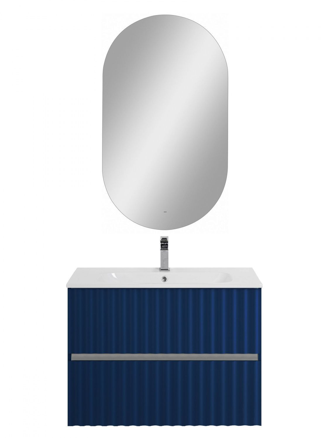 Мебель для ванной комнаты подвесная с LED подсветкой ручек Art&Max ЭЛЕГАНТ ELEGANT 80 см Сапфир