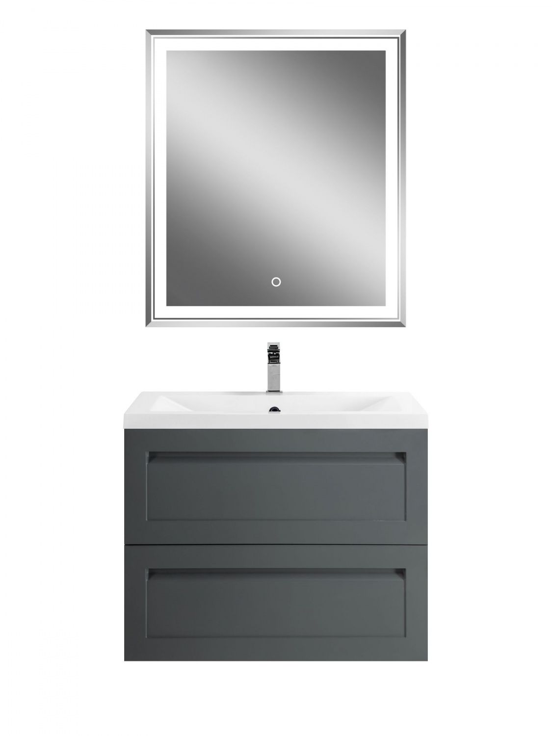 Мебель для ванной комнаты подвесная Art&Max ПЛАТИНО PLATINO 75 см Серый матовый
