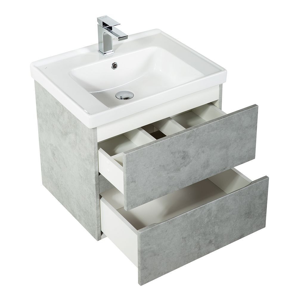 Мебель для ванной комнаты подвесная Art&Max TECHNO 90 см Бетон лофт натуральный