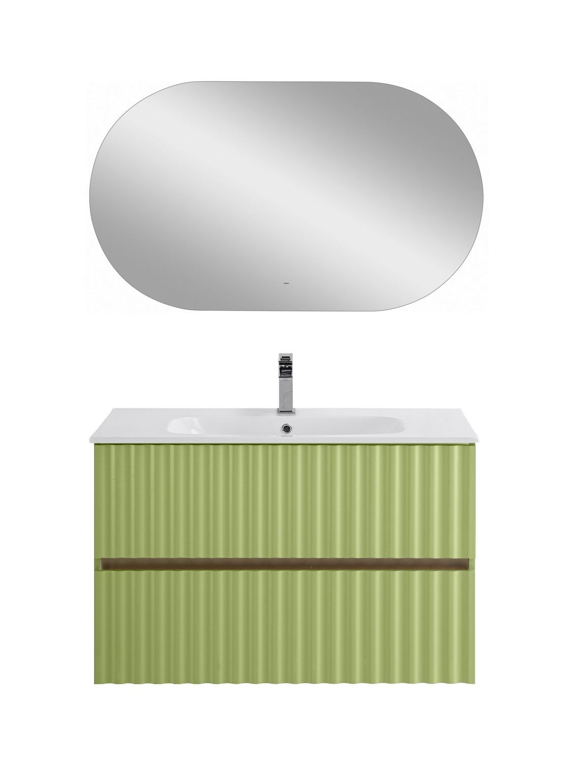 Мебель для ванной комнаты подвесная с LED подсветкой ручек Art&Max ELEGANT 90 см Мята