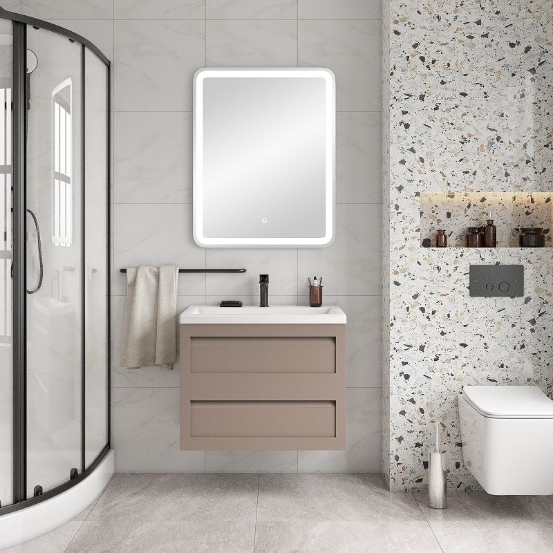 Мебель для ванной комнаты подвесная Art&Max PLATINO 75 см Капучино матовый