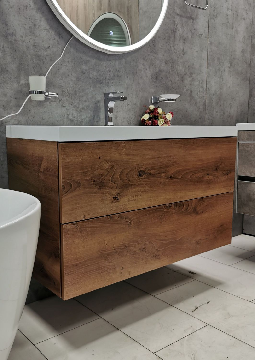 Мебель для ванной комнаты подвесная Art&Max VERONA-PUSH 80 см Rovere Chiaro Celtico