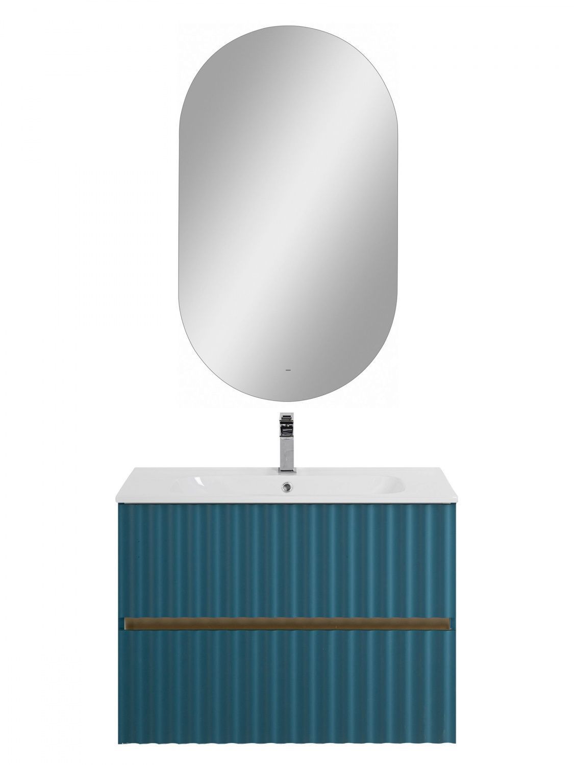 Мебель для ванной комнаты подвесная с LED подсветкой ручек Art&Max ELEGANT 80 см Аквамарин
