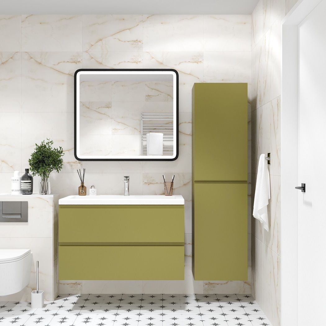 Мебель для ванной комнаты подвесная Art&Max BIANCHI 100 см Оливковый Матовый