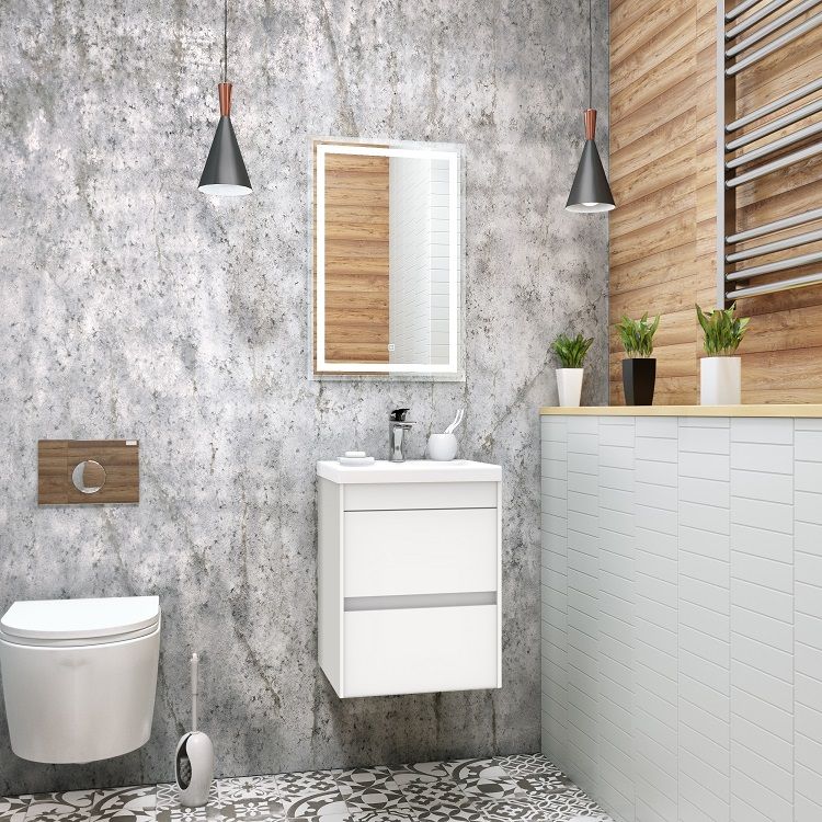 Мебель для ванной комнаты подвесная Art&Max FAMILY 40 см Bianco Lucido