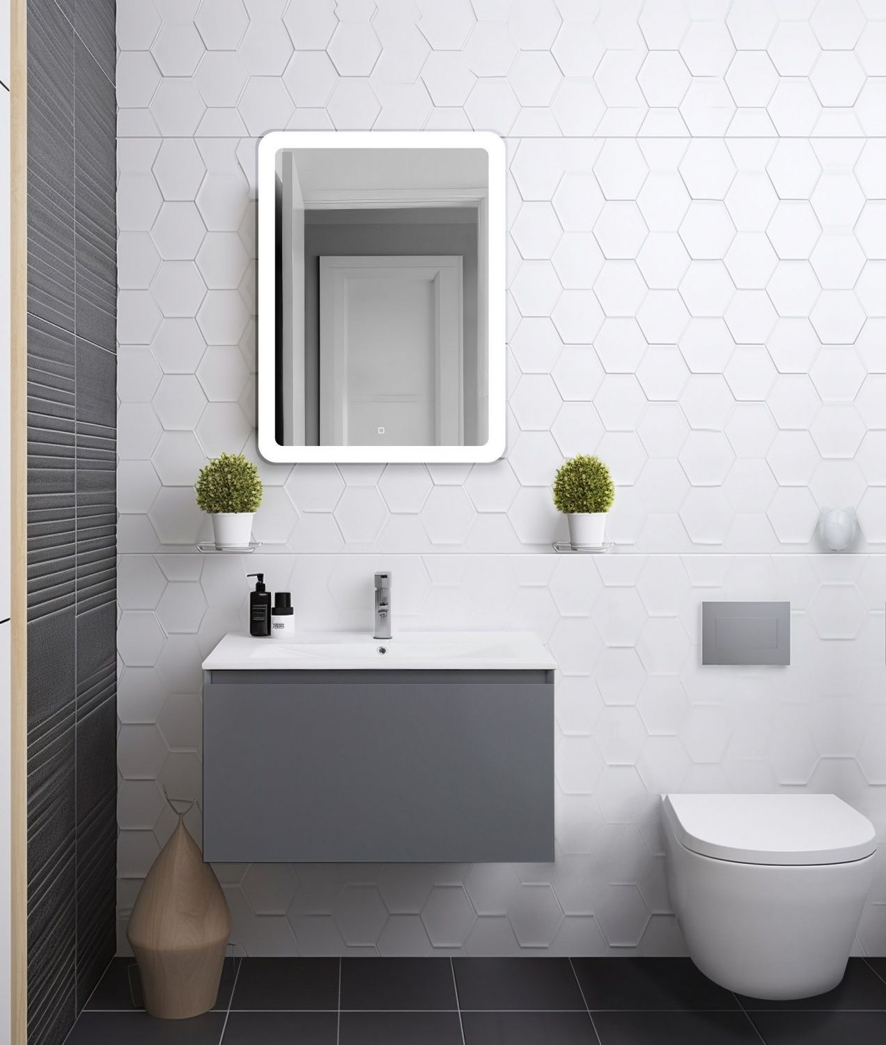 Мебель для ванной комнаты подвесная Art&Max ЛАТИНА LATINA 80 см Серый матовый