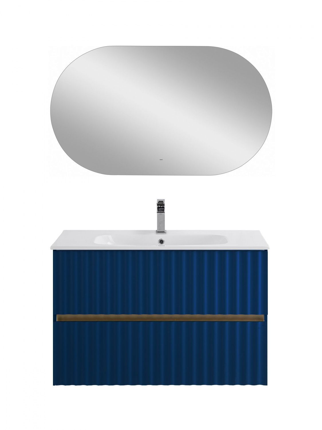 Мебель для ванной комнаты подвесная с LED подсветкой ручек Art&Max ELEGANT 90 см Сапфир