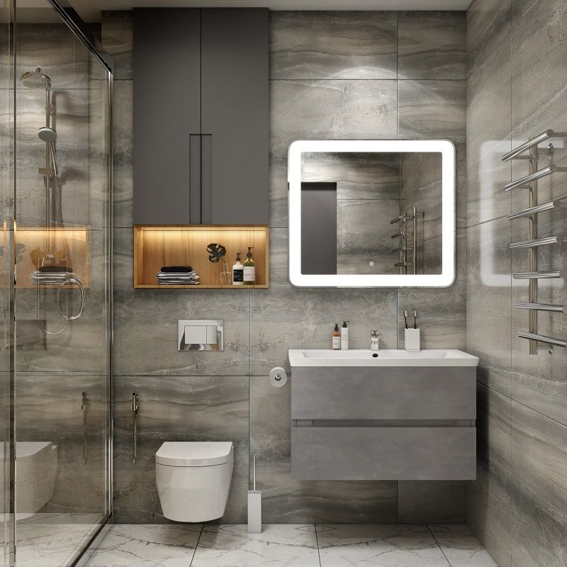 Мебель для ванной комнаты подвесная Art&Max TECHNO 90 см Айс Какао