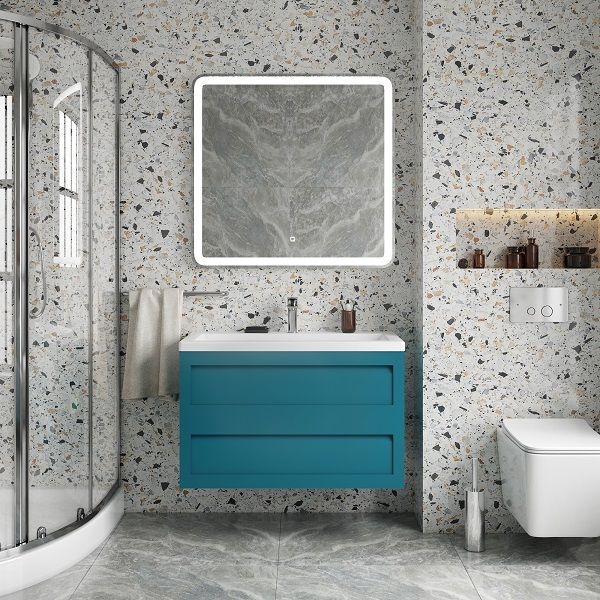 Мебель для ванной комнаты подвесная Art&Max PLATINO 90 см Бирюзовый матовый