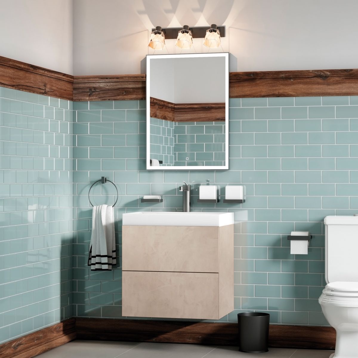 Мебель для ванной комнаты подвесная Art&Max VERONA-PUSH 60 см Pietra Chiaro