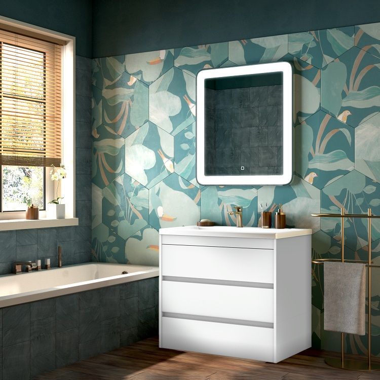 Мебель для ванной комнаты напольная Art&Max FAMILY 90 см Bianco Lucido