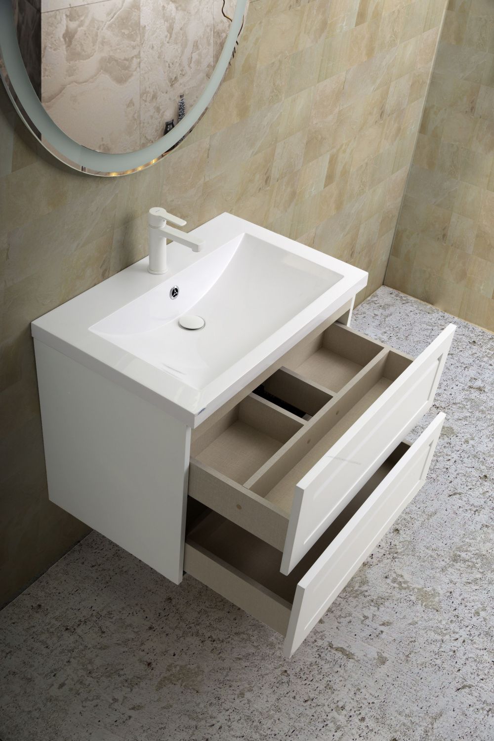 Мебель для ванной комнаты подвесная Art&Max PLATINO 58 см Серый матовый