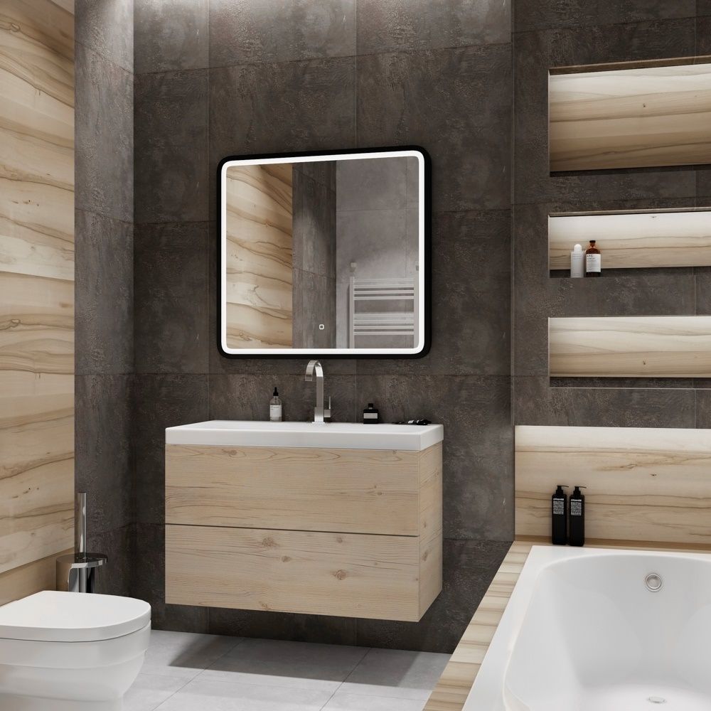 Мебель для ванной комнаты подвесная Art&Max VERONA-PUSH 100 см Gascon Pine Chiaro