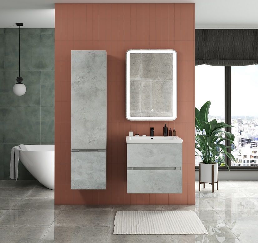 Мебель для ванной комнаты подвесная Art&Max TECHNO 70 см Бетон лофт натуральный