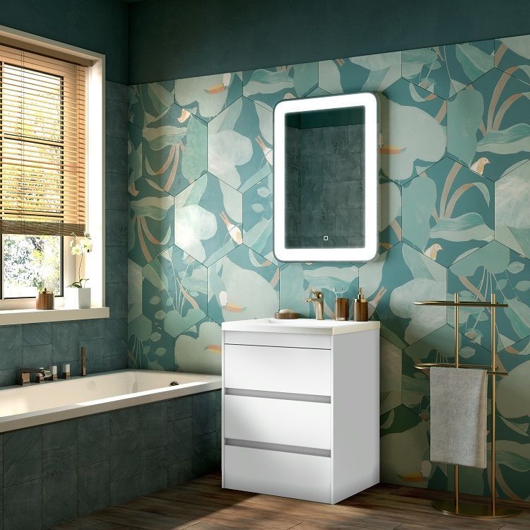 Мебель для ванной комнаты напольная Art&Max FAMILY 58 см Bianco Lucido