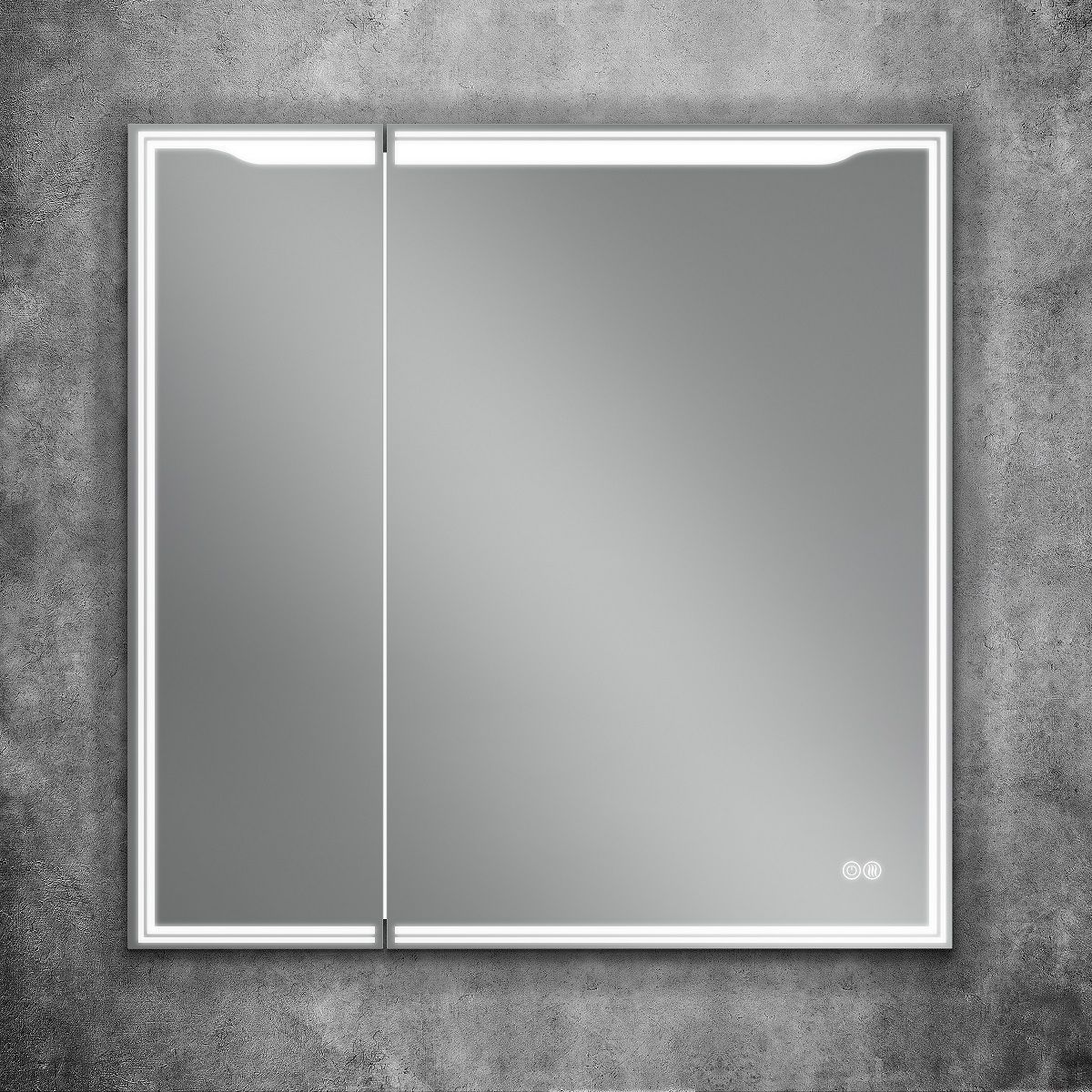 Зеркало-шкаф с подсветкой и функцией антизапотевания, правый ART&MAX MERANO AM-Mer-800-800-2D-R-DS-F