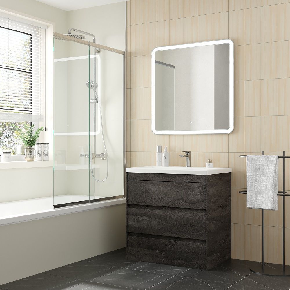 Мебель для ванной комнаты напольная Art&Max ФЕМЕЛИ-М FAMILY-M 75 см Железный камень