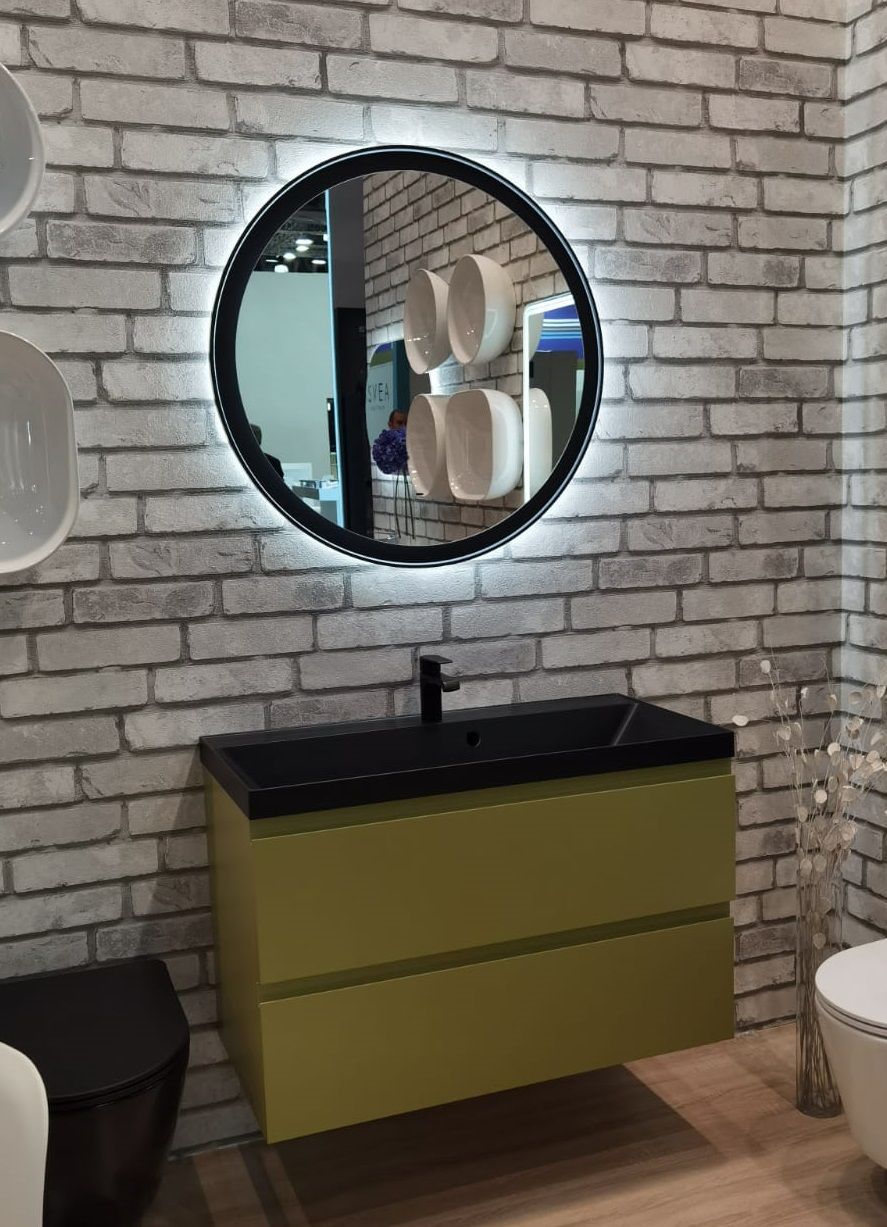 Мебель для ванной комнаты подвесная Art&Max BIANCHI 90 см Оливковый Матовый