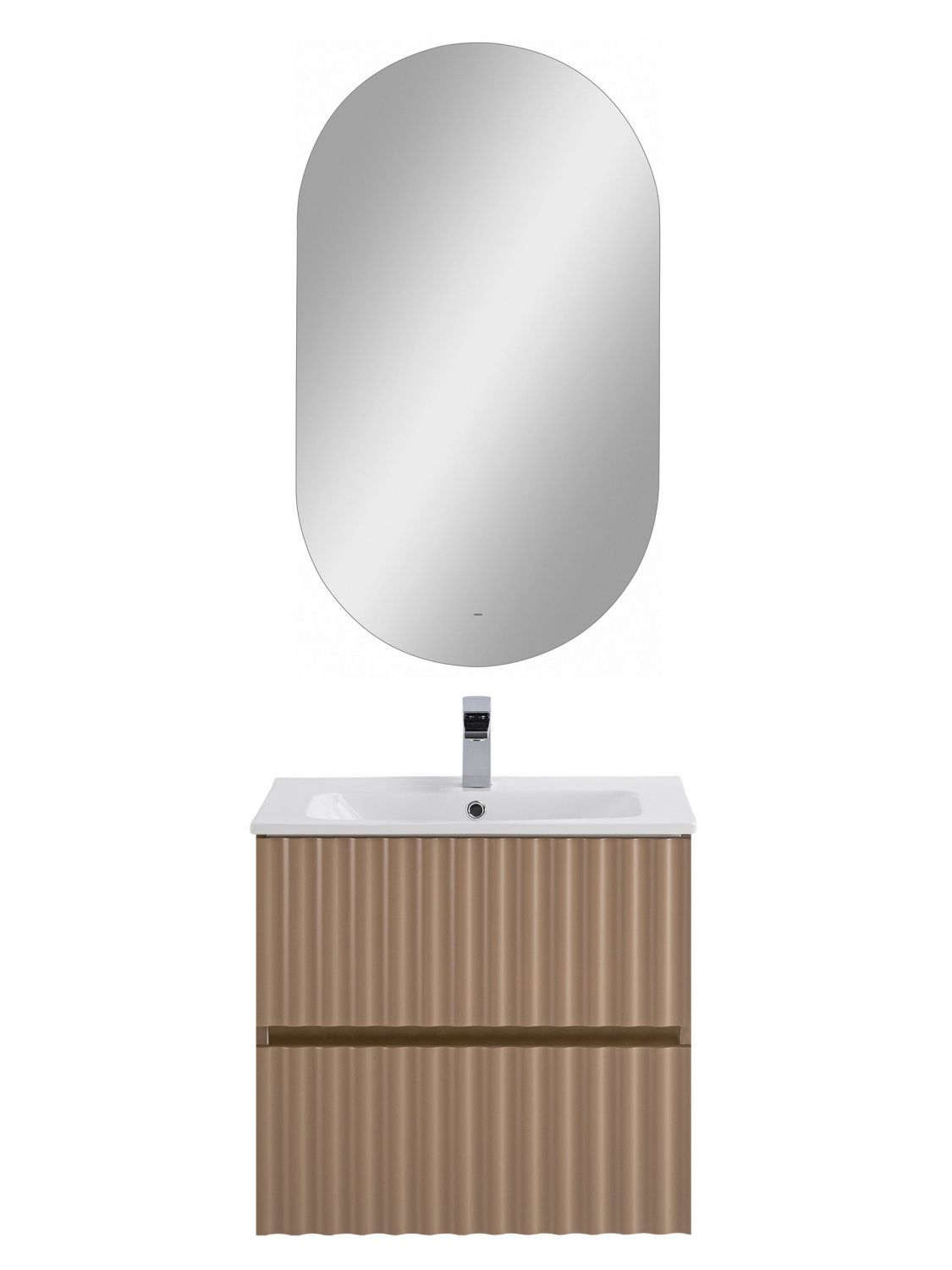Мебель для ванной комнаты подвесная с LED подсветкой ручек Art&Max ELEGANT 60 см Капучино матовый