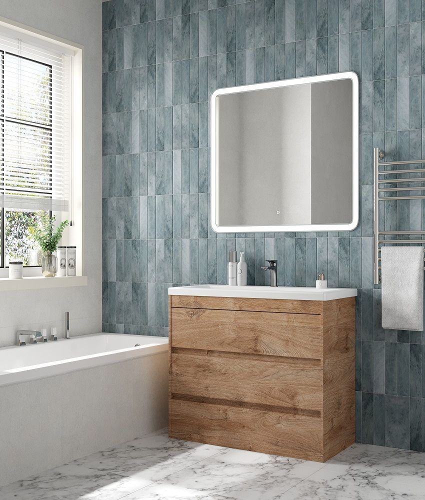 Мебель для ванной комнаты напольная Art&Max ФЕМЕЛИ-М FAMILY-M 90 см Дуб Харбор золотой