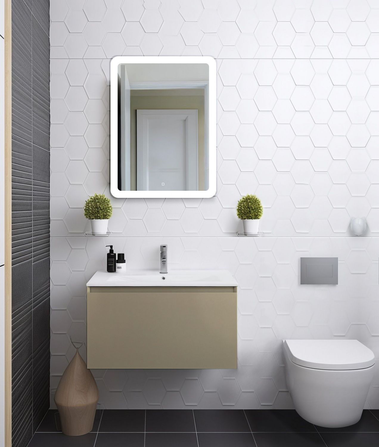 Мебель для ванной комнаты подвесная Art&Max ЛАТИНА LATINA 80 см Серо-бежевый матовый