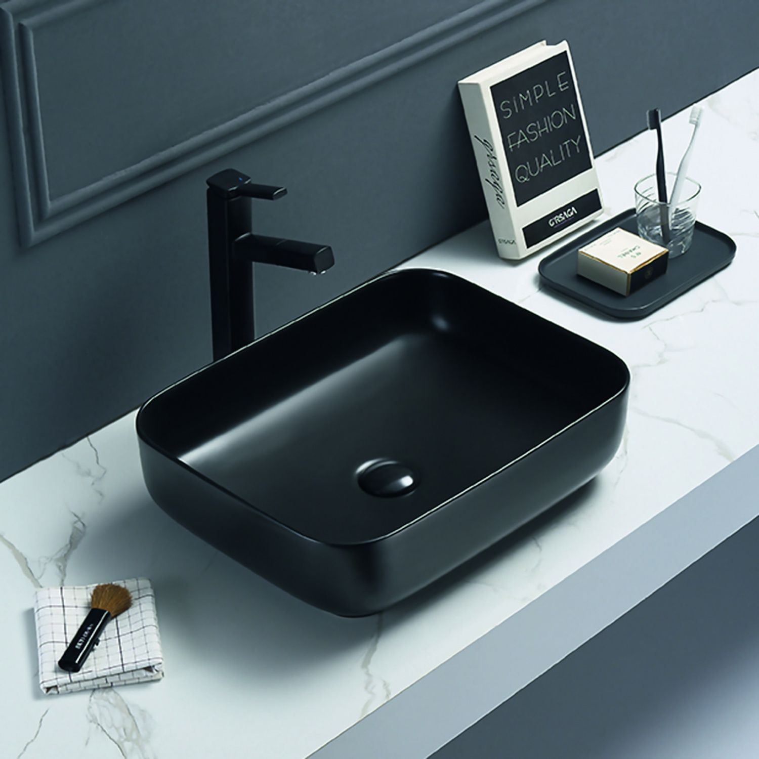 Раковина керамическая накладная Art&Max AM-78109-MB