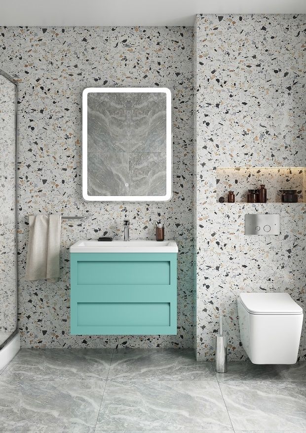 Мебель для ванной комнаты подвесная Art&Max PLATINO 58 см Светло-зеленый матовый