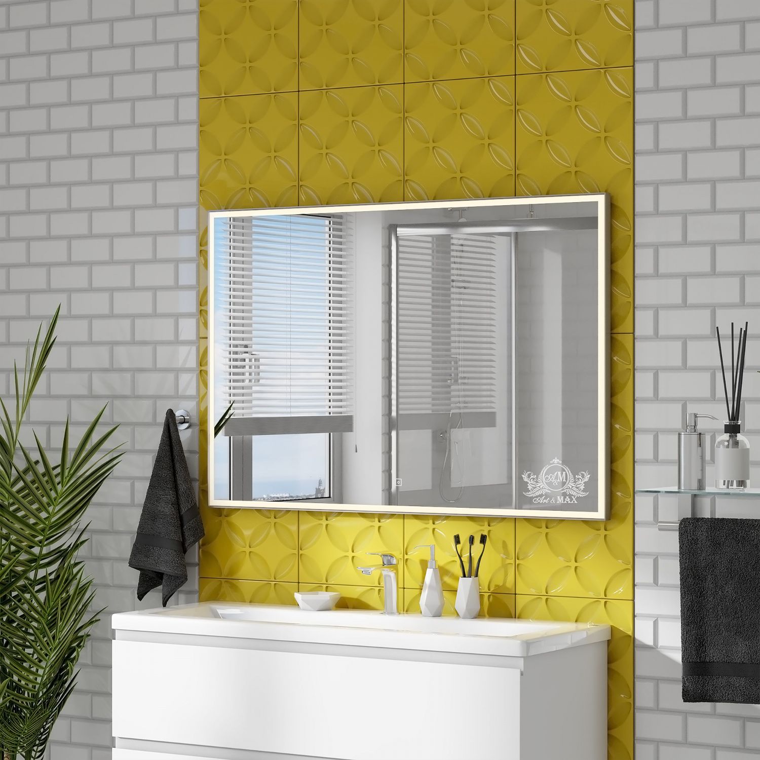 Зеркало с подсветкой ART&MAX Ареццо Arezzo AM-Are-1200-800-DS-FC