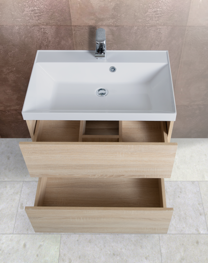 Мебель для ванной комнаты подвесная Art&Max Verona-Push 80см Rovere Chiaro Sonoma